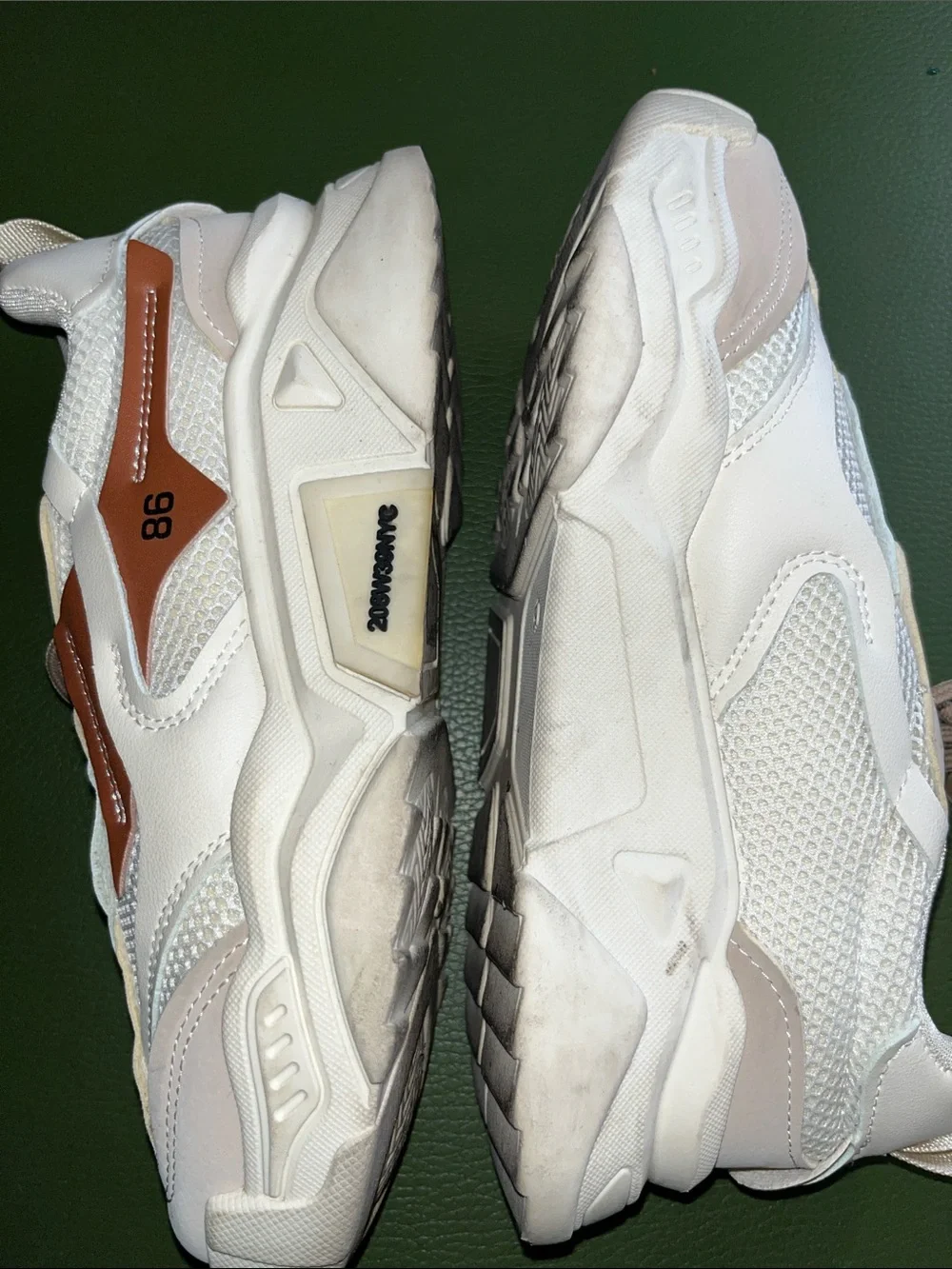 Neutral Taupe & White Athletic Sneakers